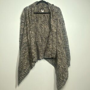 Talbots Black and White Knit Poncho Alpaca Wool Blend